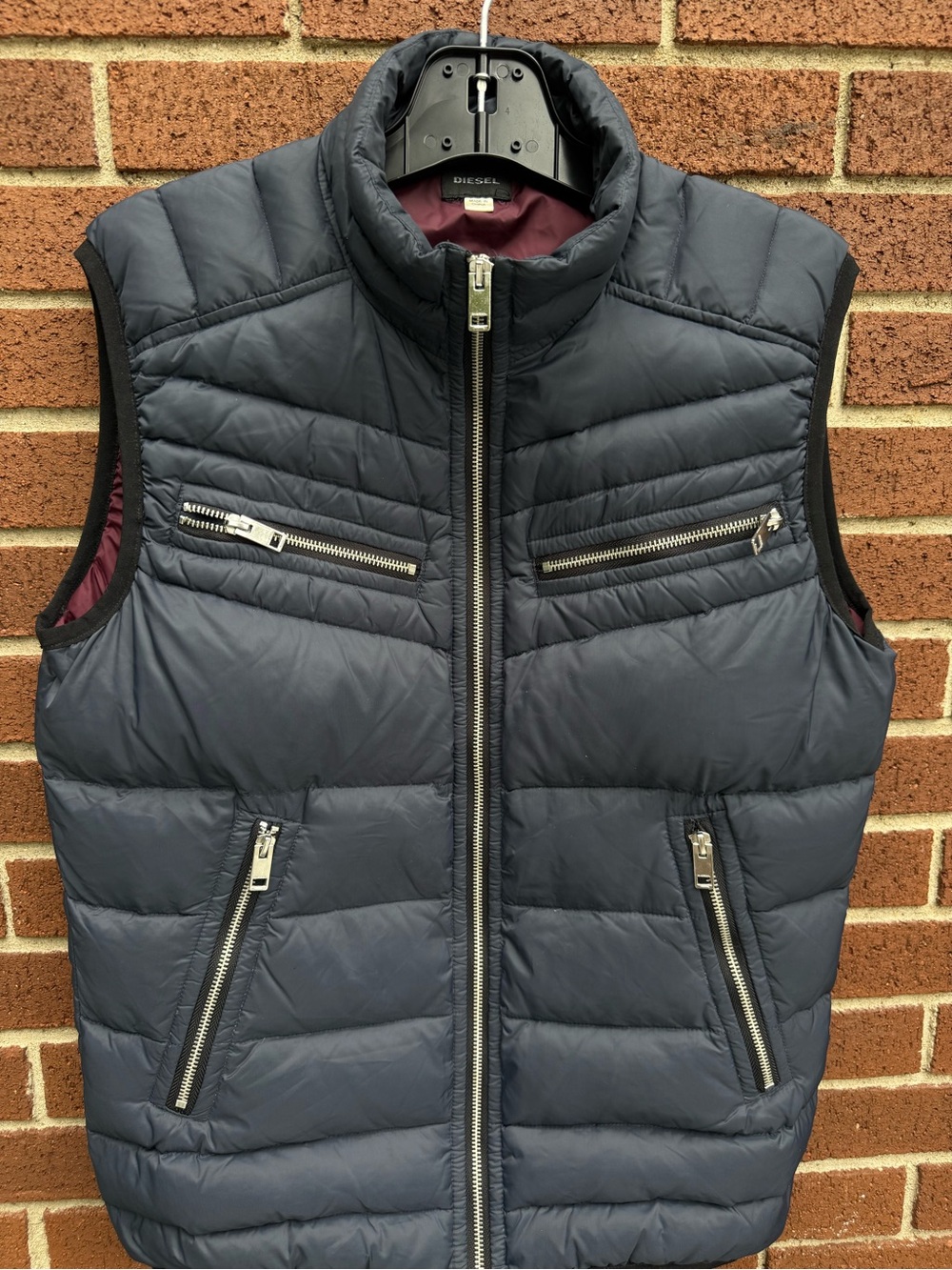 Diesel Men's Dark Navy Quilted Puffer Vest